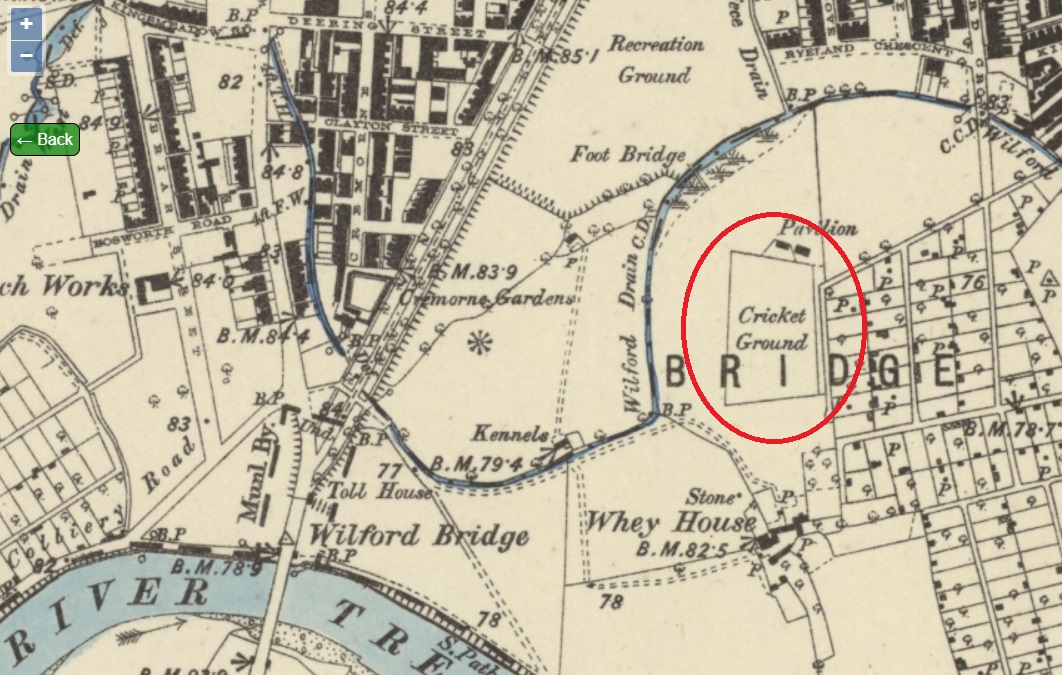 Nottingham - Castle Ground : Map credit National Library of Scotland